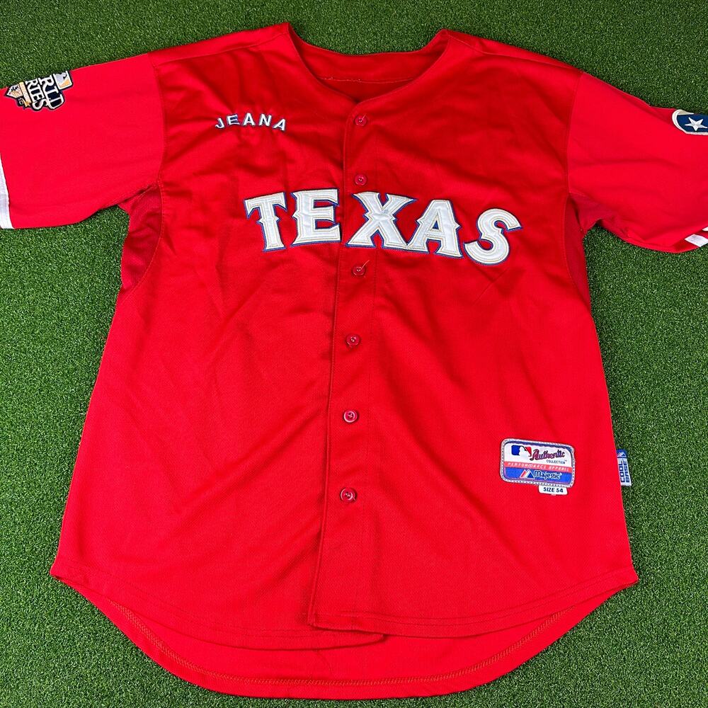 Majestic Authentic Texas Rangers Elvis Andrus #1 Red Jersey Sz 54